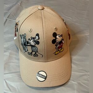Disney Mickey Mouse Adult History Baseball Cap beige